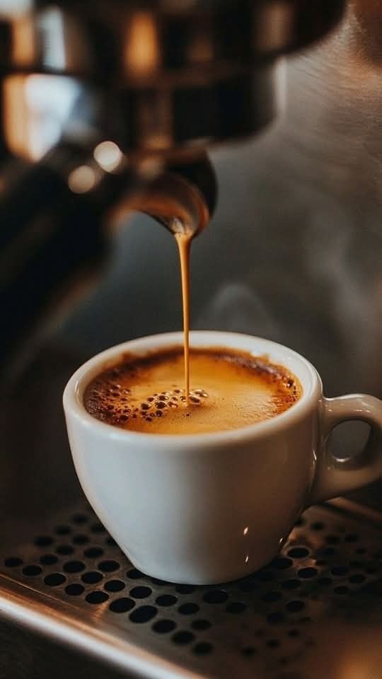 Espresso shot pouring from the machine